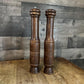 Vintage Tall Wooden Salt and Pepper Shaker / Grinder
