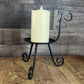 Vintage Party Lite Black Iron Pillar Candle Holder with Handle