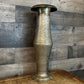 Tall Vintage Etched Brass Vase