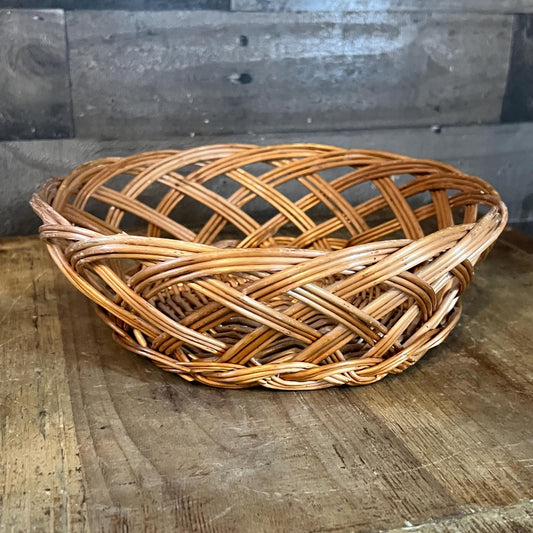 Vintage Woven Wicker Round Basket
