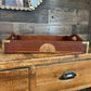 Vintage Wooden Rectangular Handled Copper and Brass Accent Titanic 1912 Coffee Table Tray - Serving Tray - Bar Tray