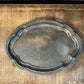 Vintage Silver Plated Scallop Rim Oval Serving Tray - Decor Tray