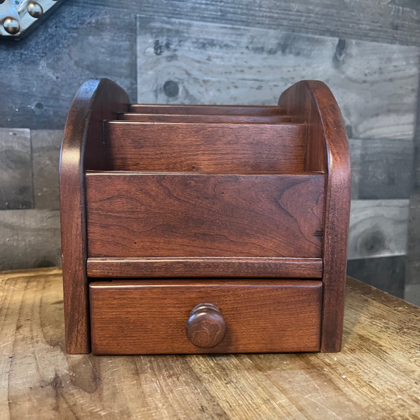 Wooden Desk Slotted Drawer Organizer