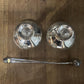 Vintage Pair of Silverplated Candlestick Holders and Long Handled Candle Snuffer