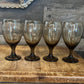 Vintage Libbey Brown Glass Premier Water Goblets - Iced Tea Glasses - Set of 4