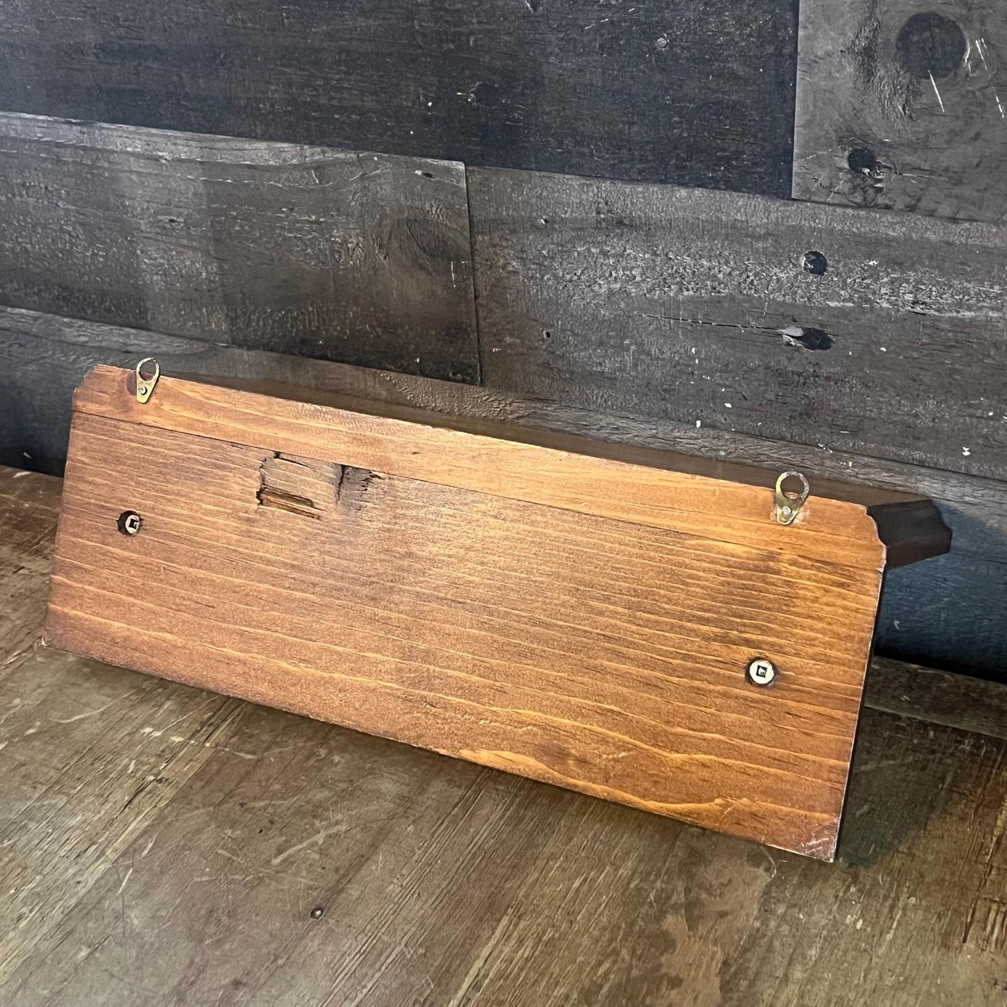 Vintage Wooden 3 Peg Wall Hanging Shelf