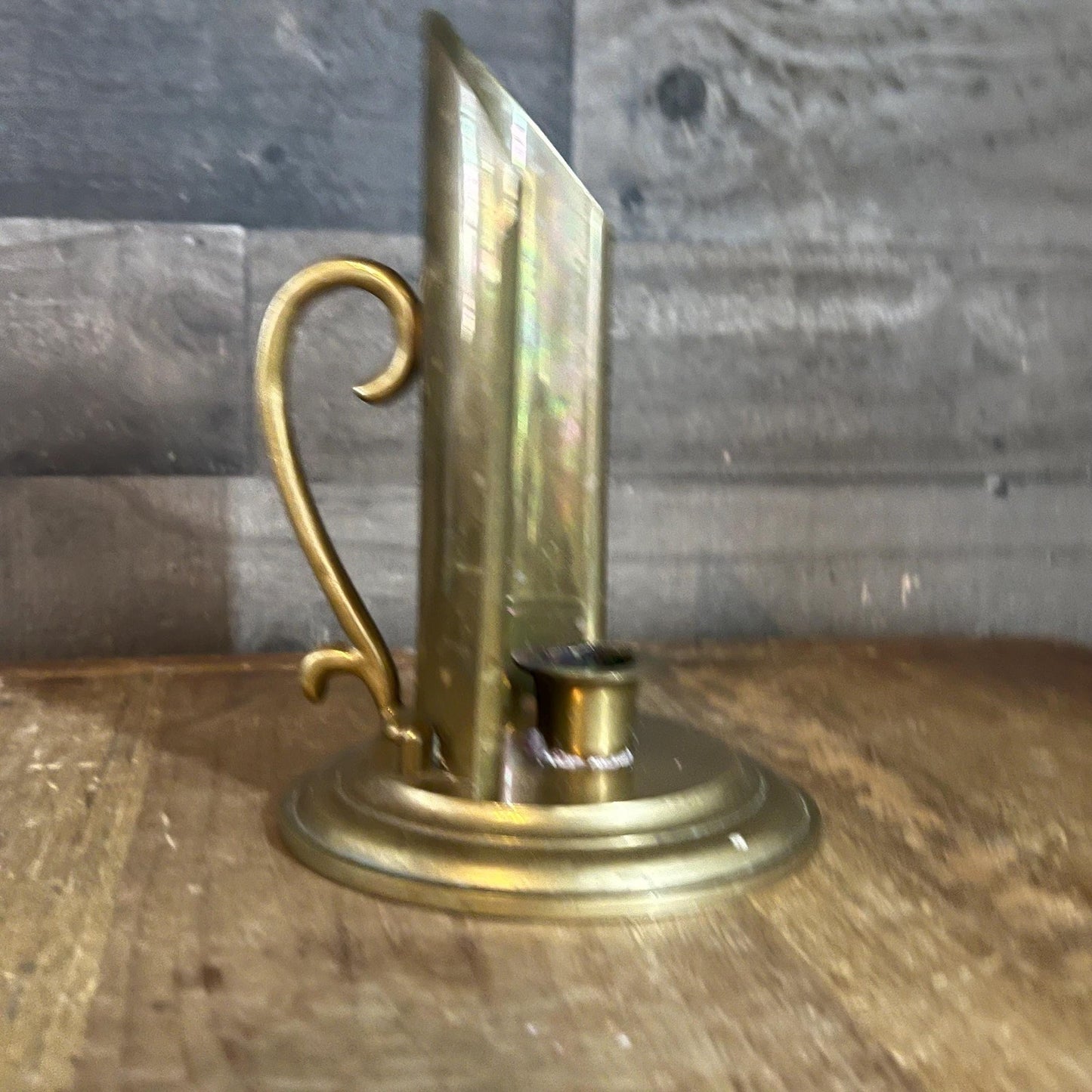 Vintage Brass Handled Candlestick Holder