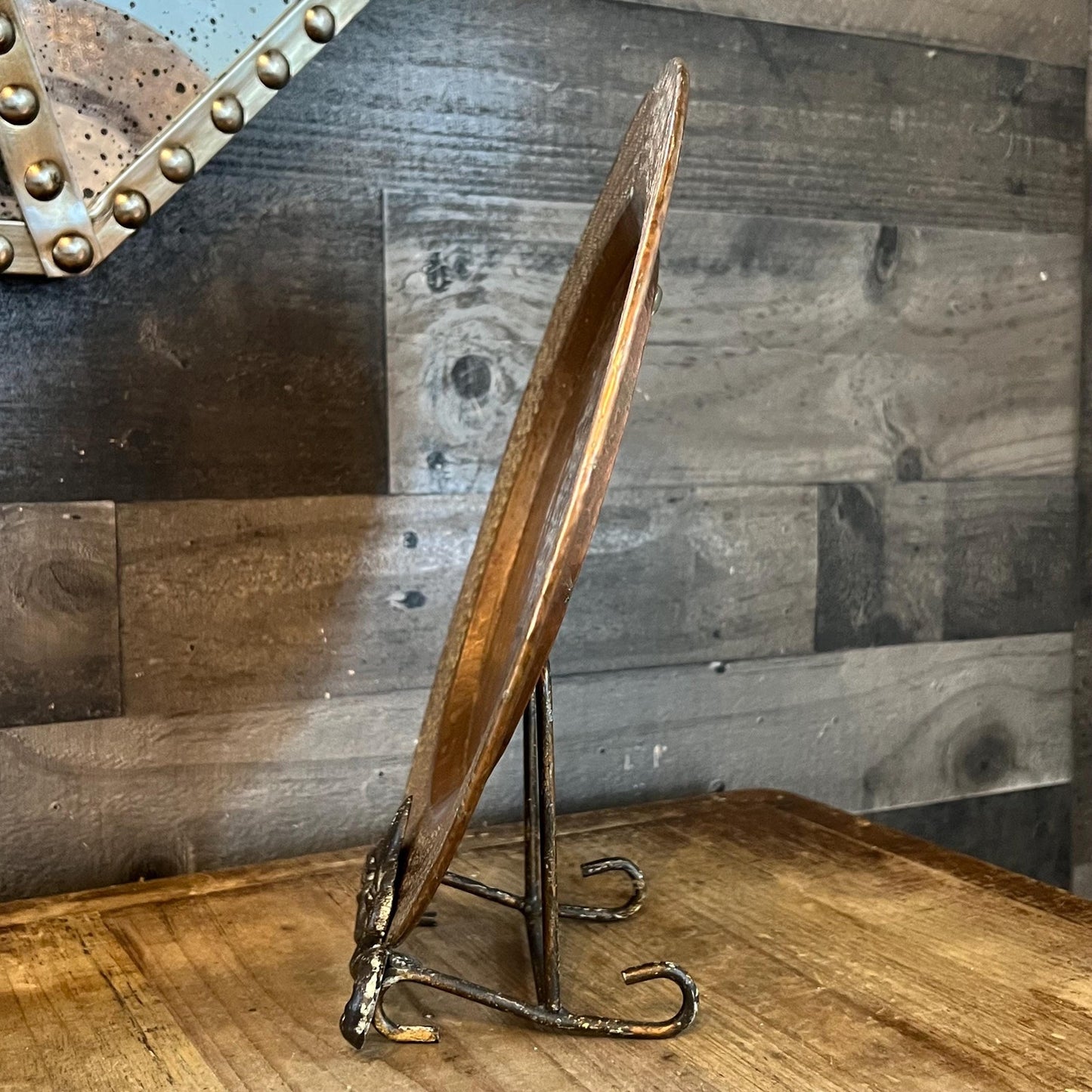Vintage Hammered Copper Large Plate