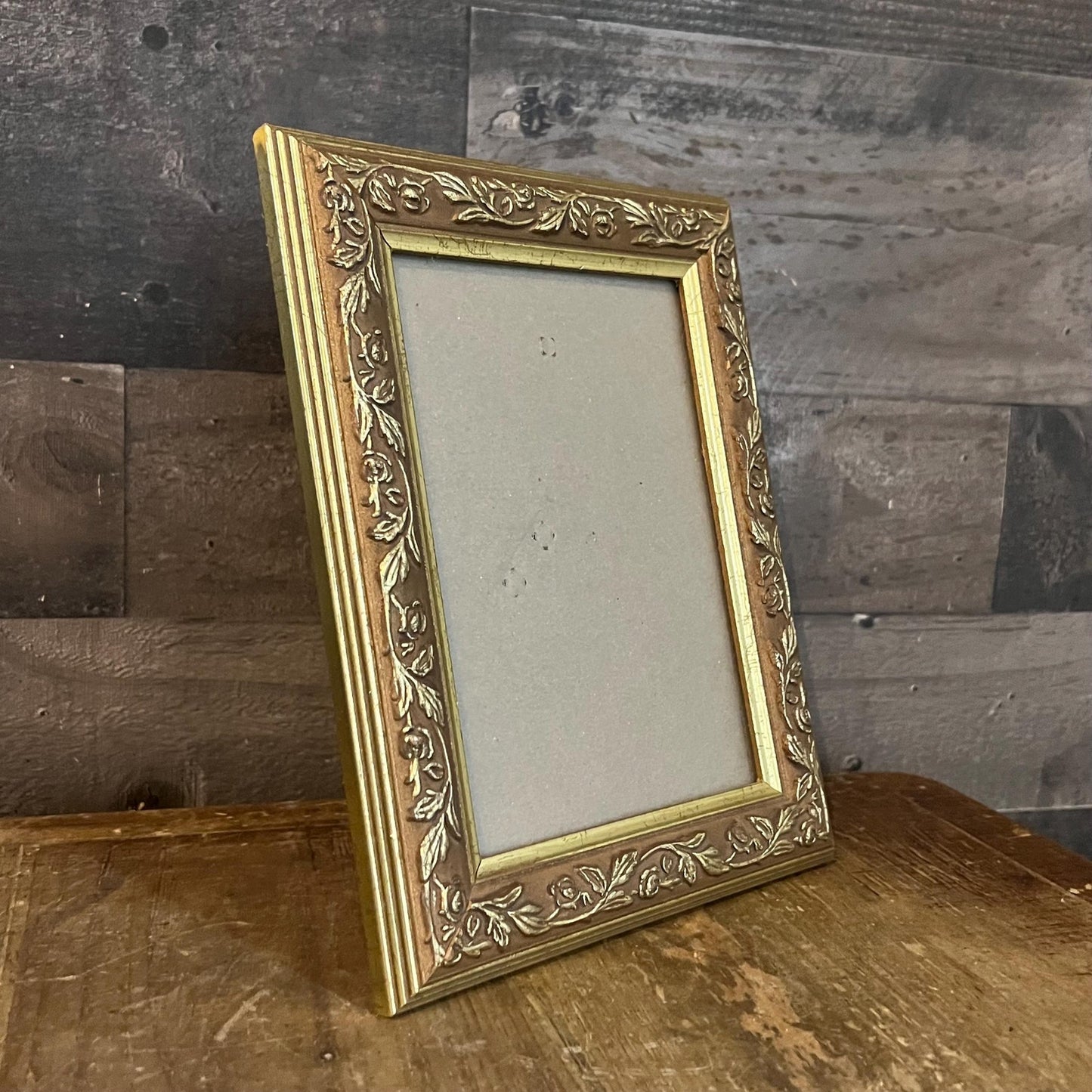 Vintage Gold Tone Floral Accent Picture Frame
