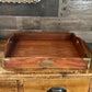 Vintage Wooden Rectangular Handled Copper and Brass Accent Titanic 1912 Coffee Table Tray - Serving Tray - Bar Tray