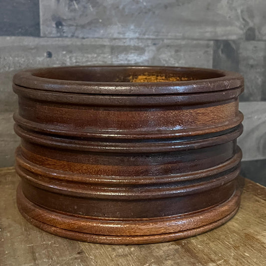 Vintage Wooden Round Bowl