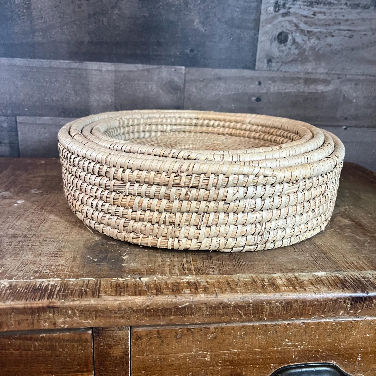 Round Woven Rattan Nesting Trays - Set of 4 Trays