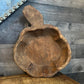 Rustic Hand Carved Pumpkin Shaped Wooden Dough Bowl