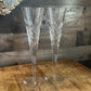 Tall Pair of Crystal Champagne Fluted Glasses