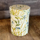 Vintage IRA Denmark Floral Cylinder Lidded Tin Jar