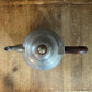 Vintage Williamsburg Restoration Stieff Pewter Brown Handle Footed Teapot