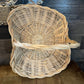 Vintage Blonde Woven Wicker Gathering Basket - Firewood Basket - Flower Basket - Stick Basket