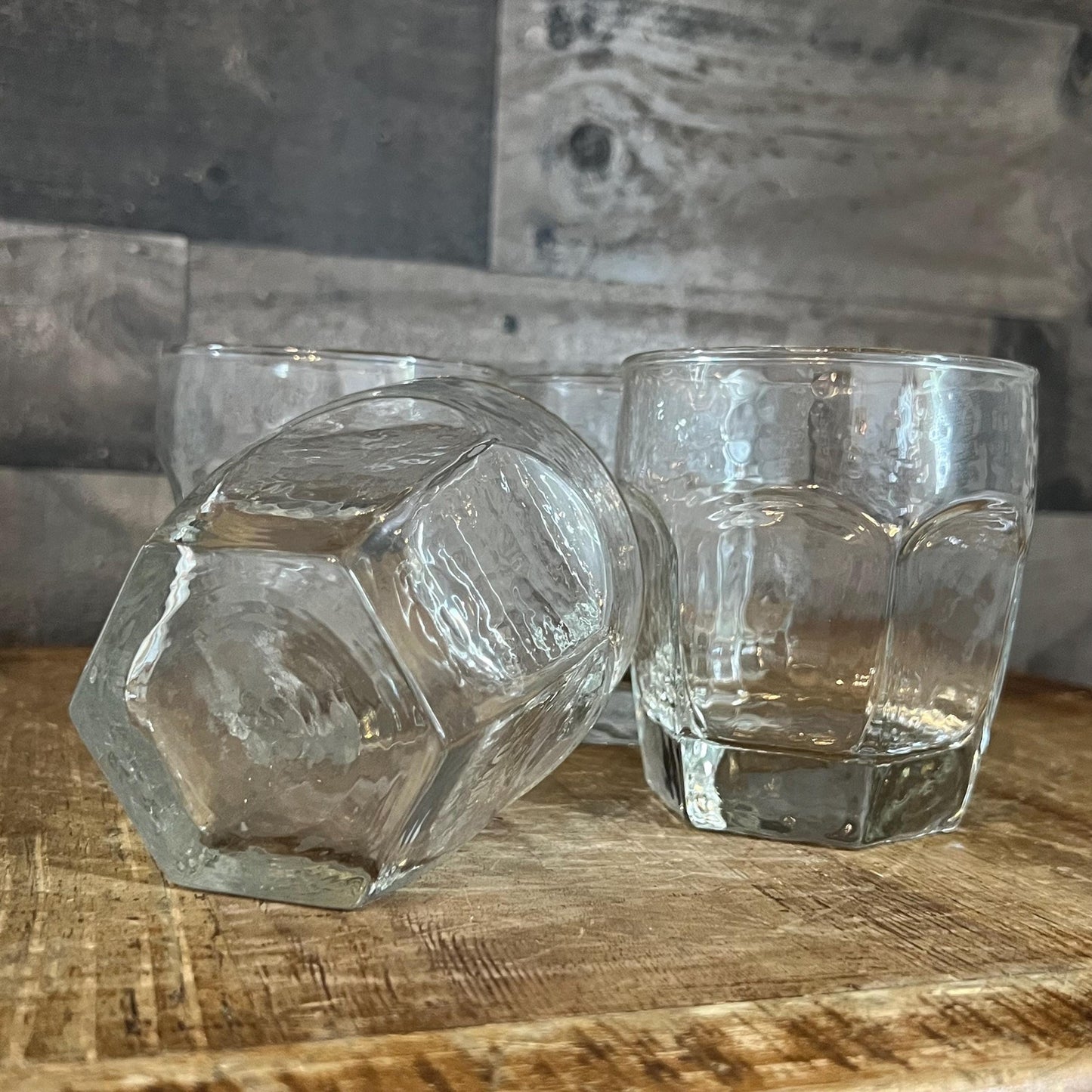 Libbey Glass Company Double Old Fashioned Chivalry Clear Glasses - Set of 7