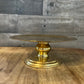 Vintage Brass Pillar Candle Holder - Brass Pedestal Dish