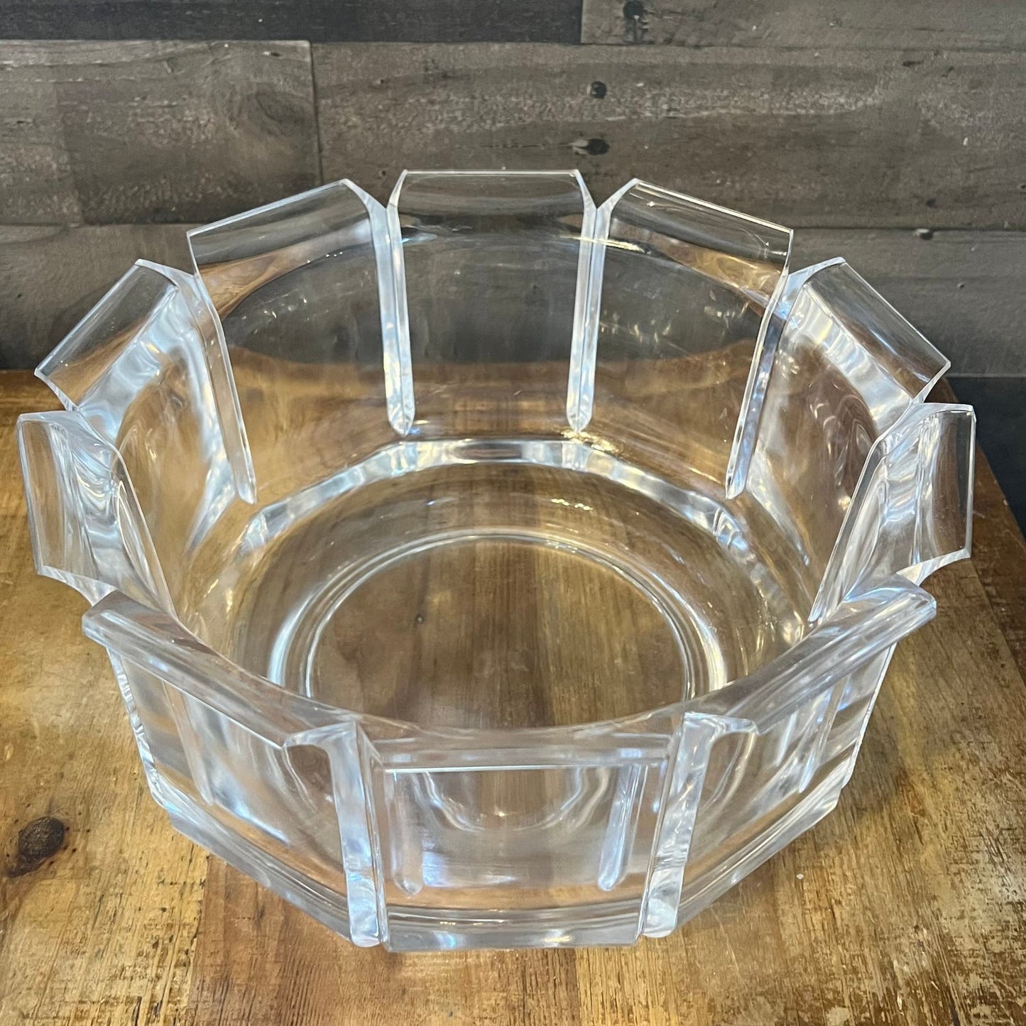 Vintage MCM 1970s Grainware Angular Regal Lucite Bowl by William Bounds