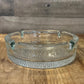 Vintage Thick Cut Glass 4 Slot Round Ashtray
