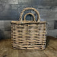 Woven Wicker Double Handle 4 Compartment Basket - Utensil Caddy - Picnic Caddy
