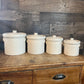 Vintage Pfaltzgraff Yorktowne Stoneware Lidded Canister Set Numbered in Blue 1, 2, 3, 4 - Set Of 4 - Made In USA - Crock Storage Jar Set