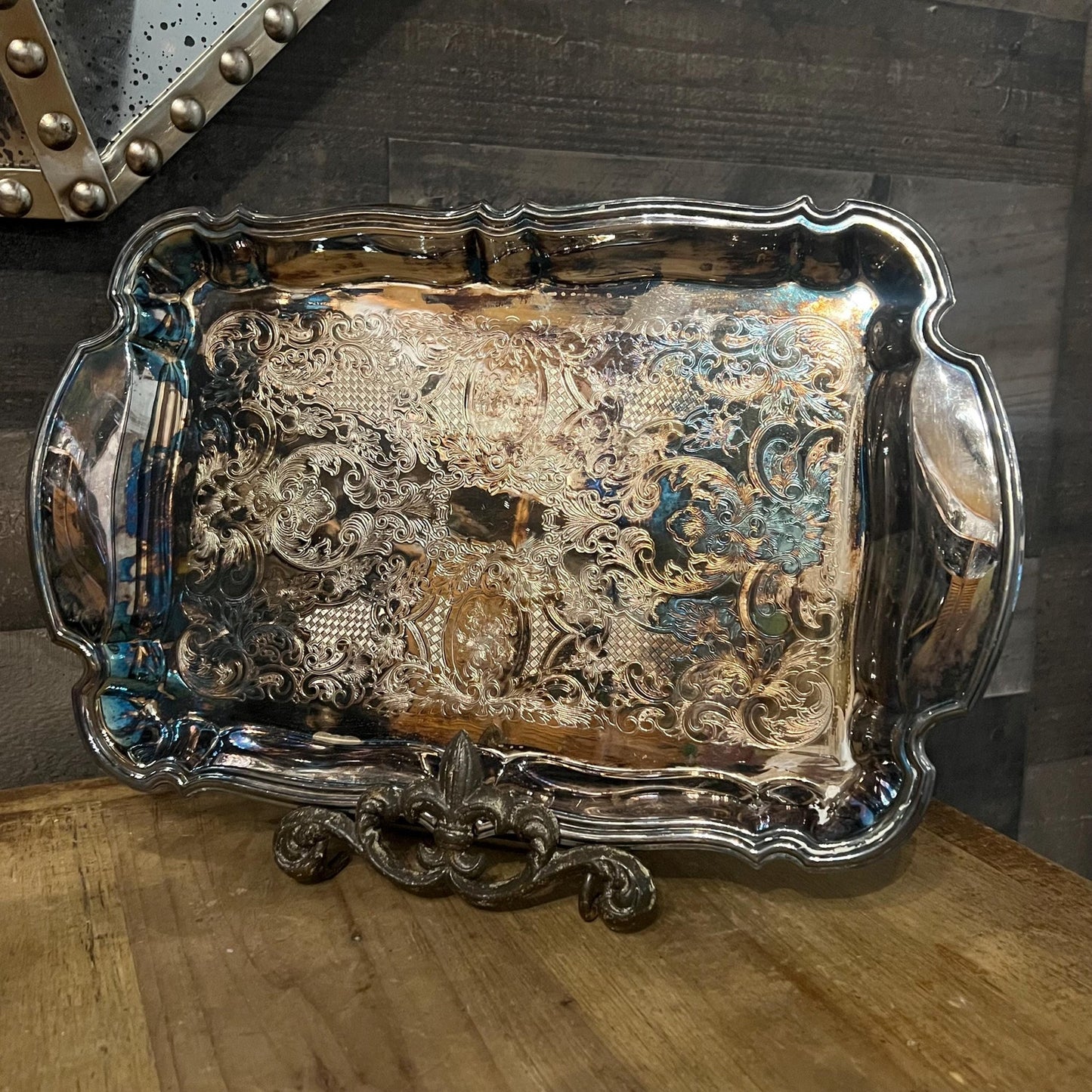 Oneida Silverplated Chippendale Serving Tray