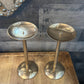 Victoria Hagen Brass Tone Pillar Candle Holders - Pair