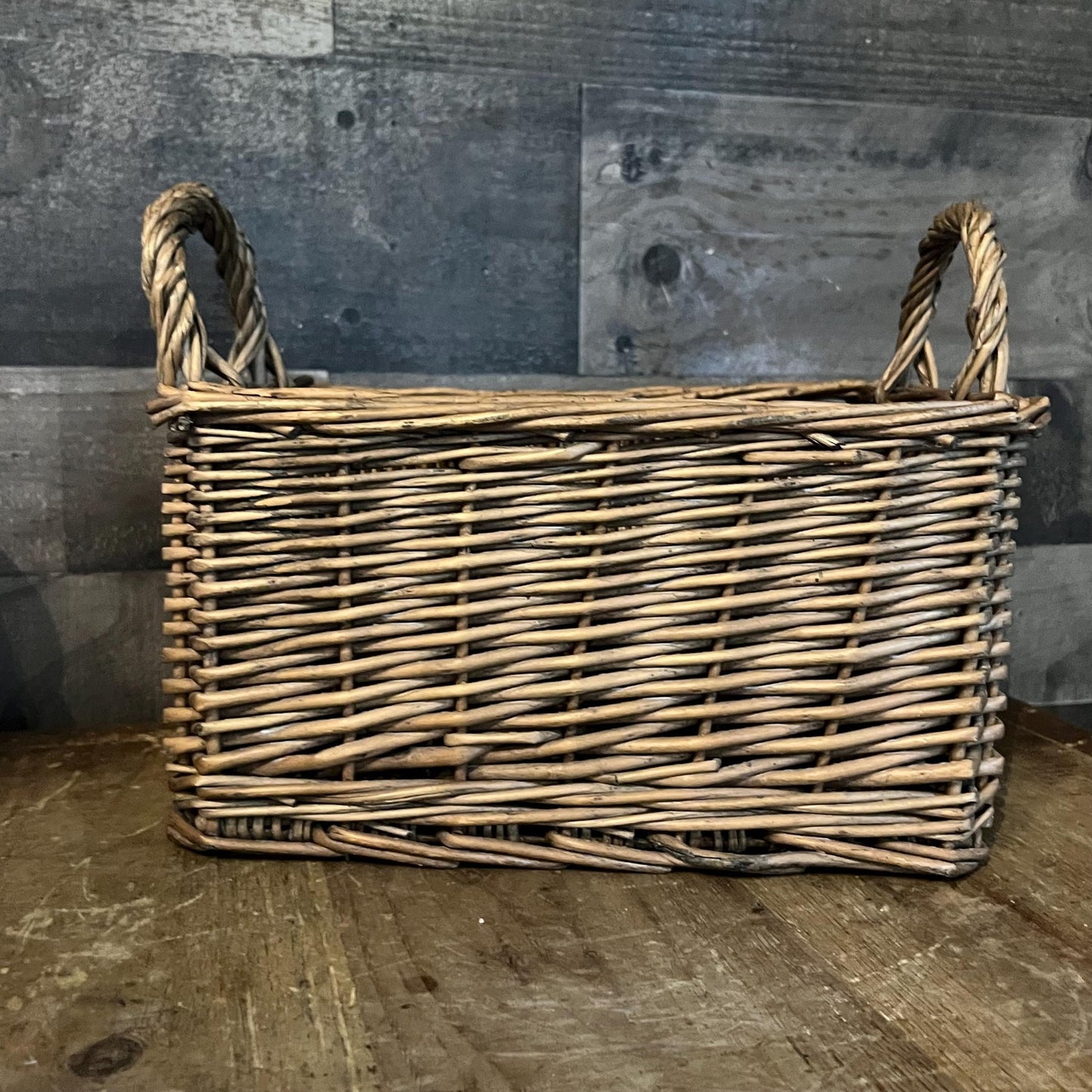 Woven Wicker Double Handle 4 Compartment Basket - Utensil Caddy - Picnic Caddy