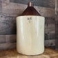 Antique 5 Gallon Blue U S Eagle Stamped Stoneware Jug - Whiskey Crock - Moonshine Crock - Brown and Beige Stoneware Crock