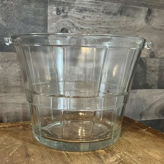 Vintage Anchor Hocking Large Glass Apple Bushel Ice Bucket - Vase - Fruit Basket