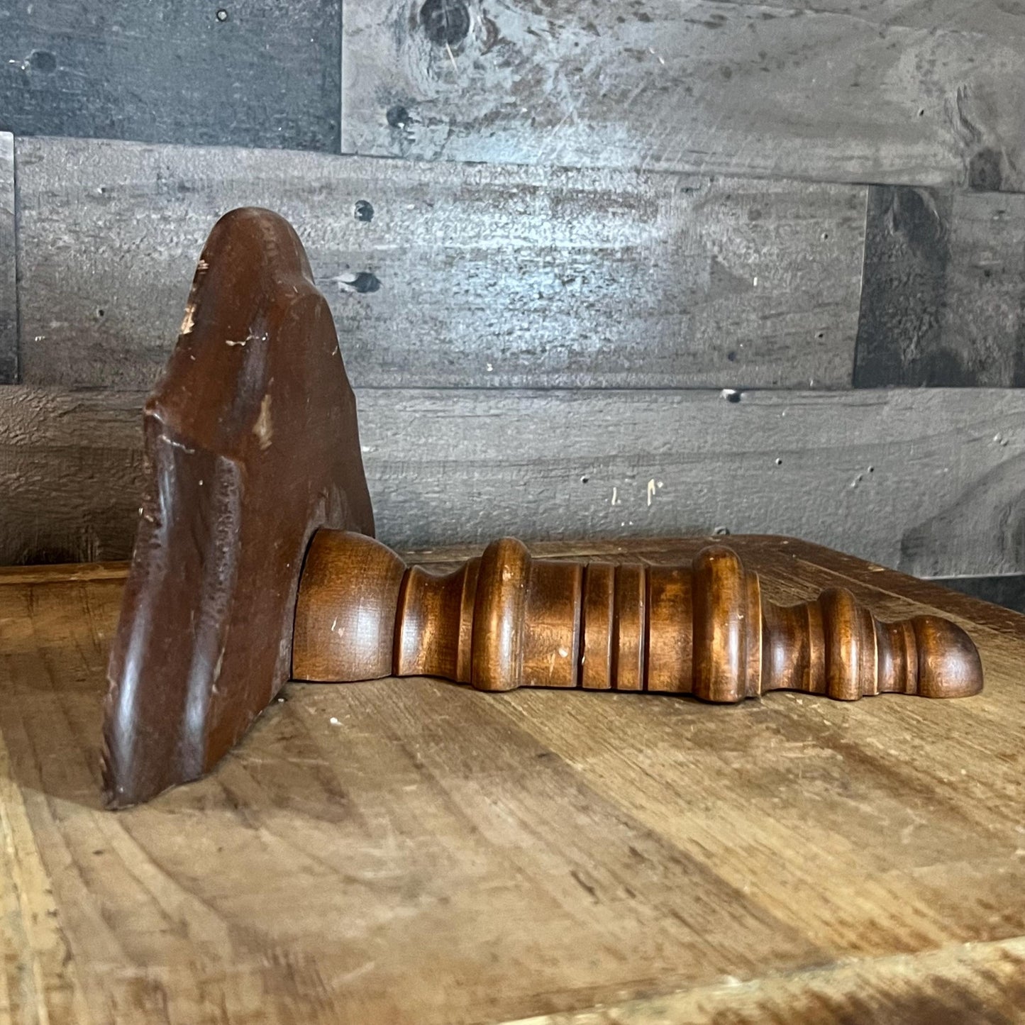 Vintage Wooden Spindle Wall Shelf