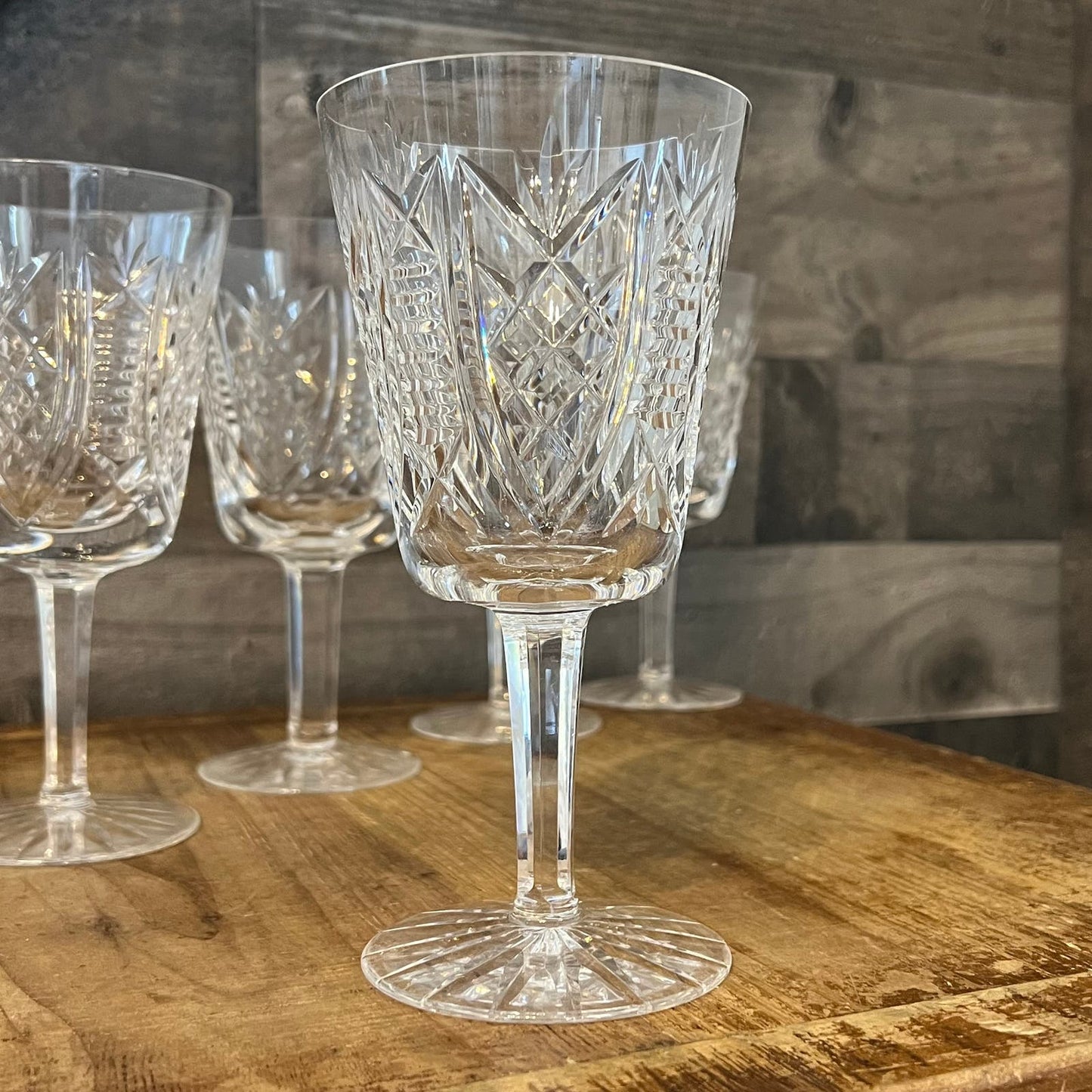 Waterford Crystal Clare Cut Water Goblets - Set of 7