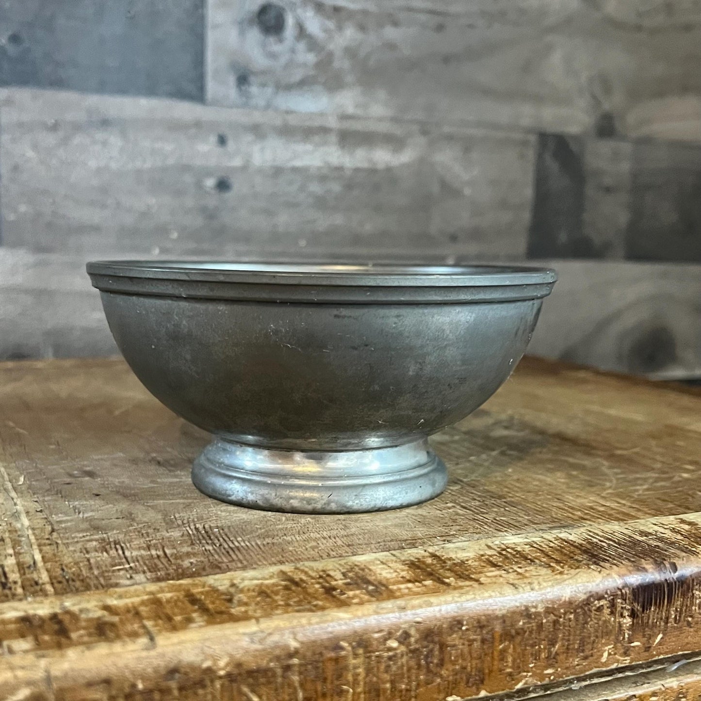 Vintage Small Williamsburg Stieff Pewter Pedestal Bowl