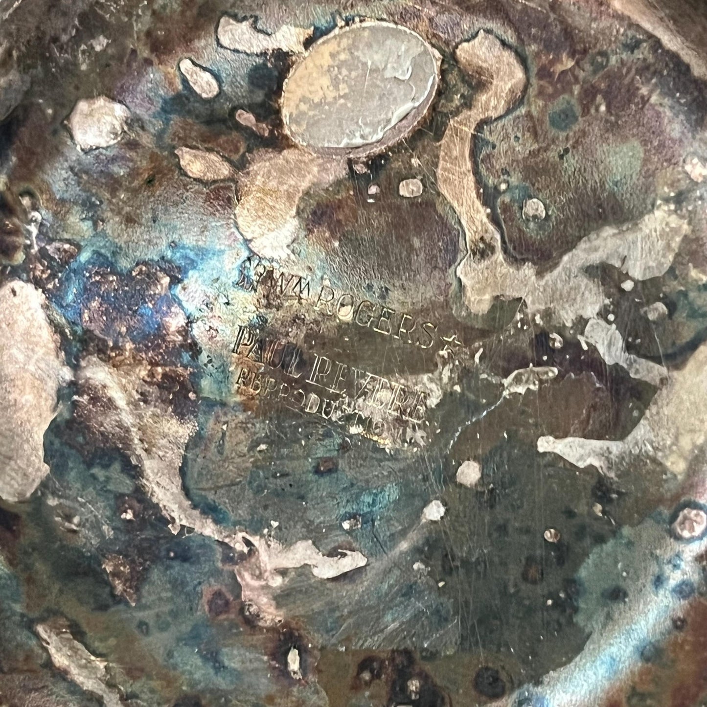 Vintage WM Rogers Paul Revere Reproduction Silverplated Handled Pitcher