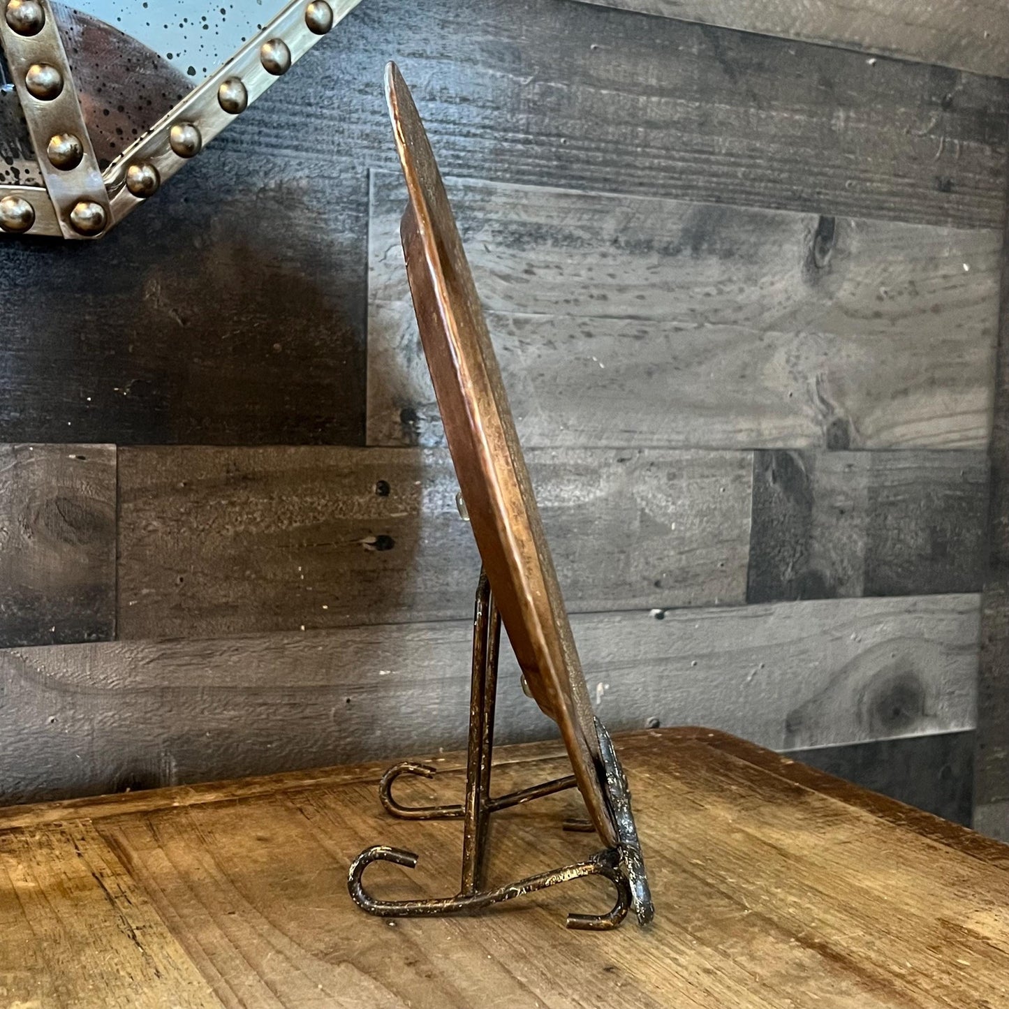 Vintage Hammered Copper Large Plate