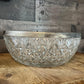 Large Crystal Bowl with Silverplated Rim