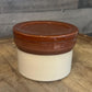 Vintage Denby England Small Lidded Brown and Tan Stoneware Canister