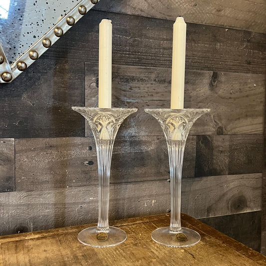 Cristal D’Aqrues Vincennes Crystal Candlestick Holders - Pair