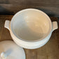 White Round Handled Lidded Casserole Dish - Vegetable Dish