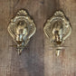 Vintage Pair of Brass Candlestick Holder Wall Sconces