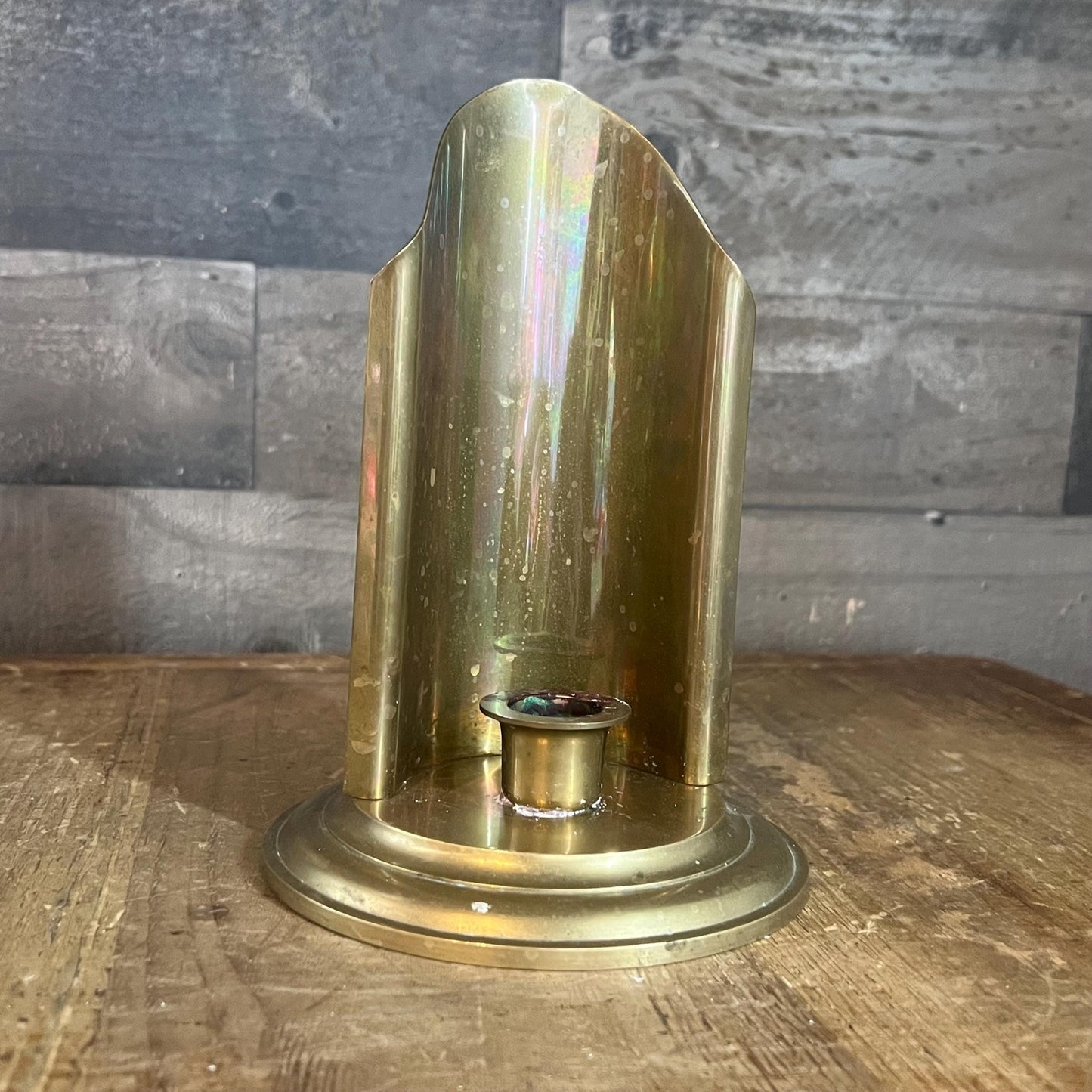 Vintage Brass Handled Candlestick Holder