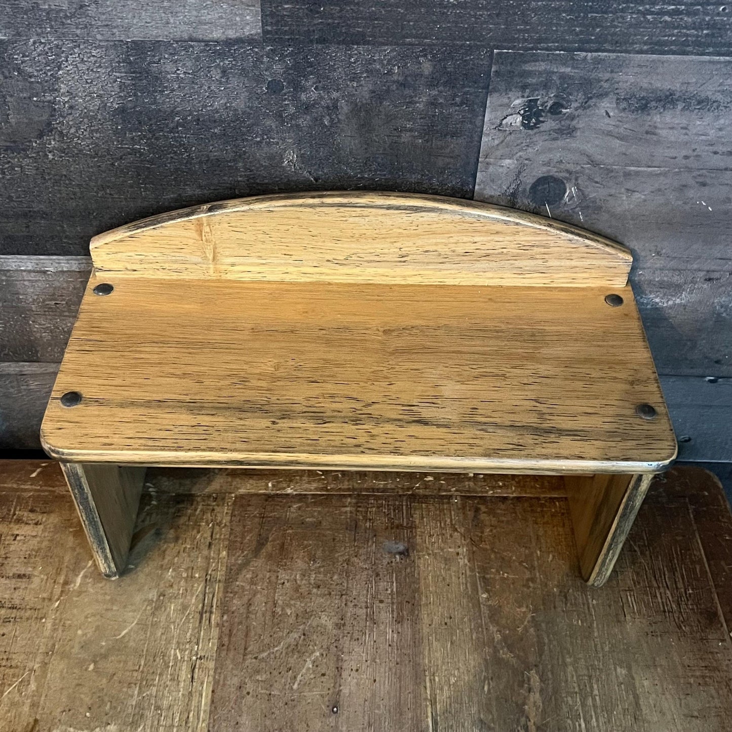 Vintage Wooden Towel Holder Shelf