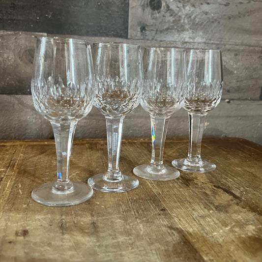 Royal Daulton Clarendon Crystal Sherry Glasses - Set of 4