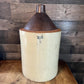 Antique 5 Gallon Blue U S Eagle Stamped Stoneware Jug - Whiskey Crock - Moonshine Crock - Brown and Beige Stoneware Crock