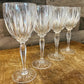 Set of 4 elegant Cristal D’Arques heavy water goblets / wine glasses - bar glasses - bar cart glasses - stemware - longstem - wine bar