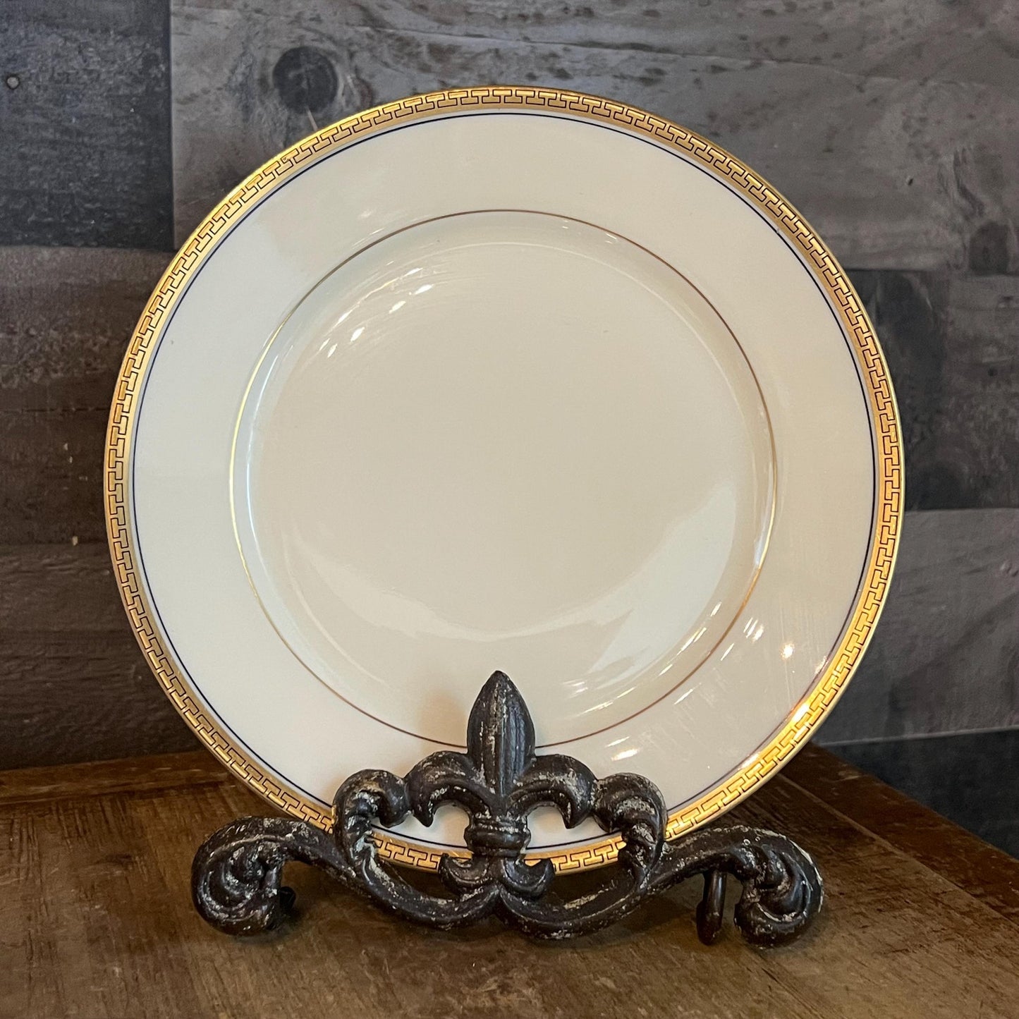 Bohemia Royal Ivory Greek Gold Key Rim Small Plates - Set of 4