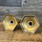 Vintage Spiral Brass Candlestick Holders Pair