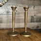 Pottery Barn Aged Brass Candlestick Holders Pair